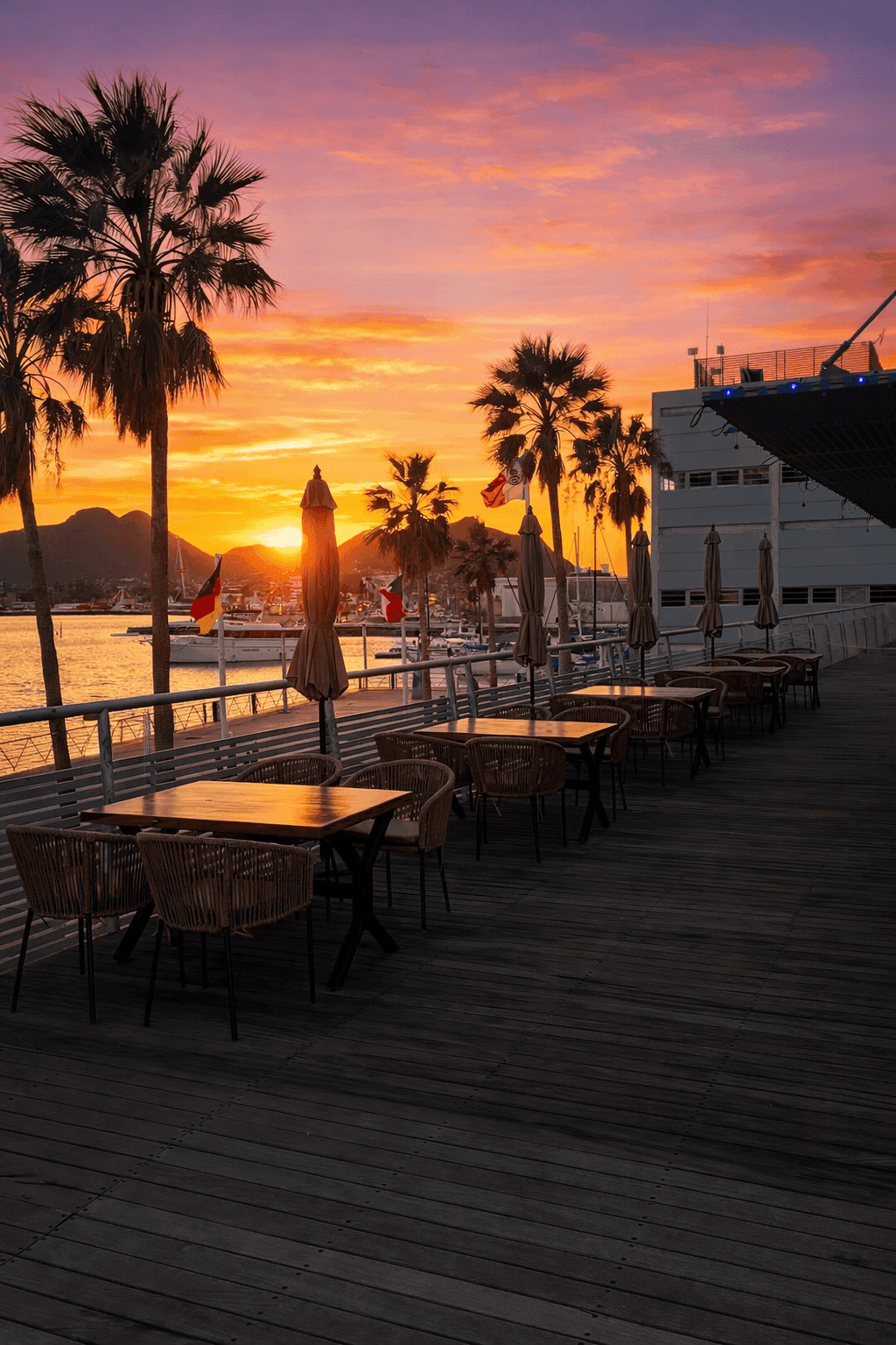 Terrace on the marina